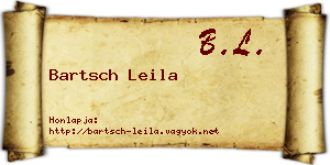 Bartsch Leila névjegykártya